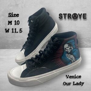 Straye x Zero Venice Our Lady Black High-Top Skate Shoes Sz Men's 10 Wmn's 11.5
